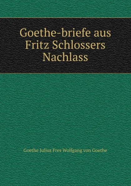Обложка книги Goethe-briefe aus Fritz Schlossers Nachlass, Goethe Julius Fres Wolfgang von Goethe