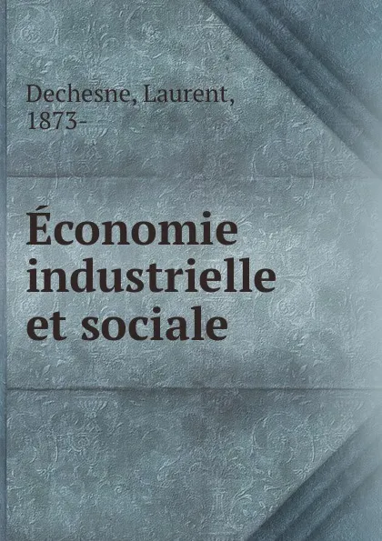 Обложка книги Economie industrielle et sociale, Laurent Dechesne