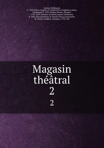 Обложка книги Magasin theatral. 2, Ferdinand Laloue