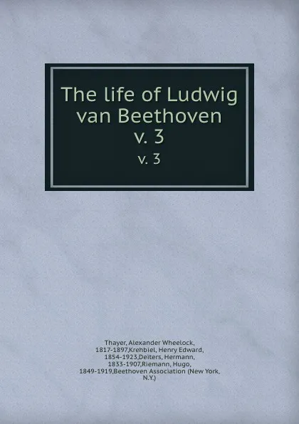 Обложка книги The life of Ludwig van Beethoven. v. 3, Alexander Wheelock Thayer