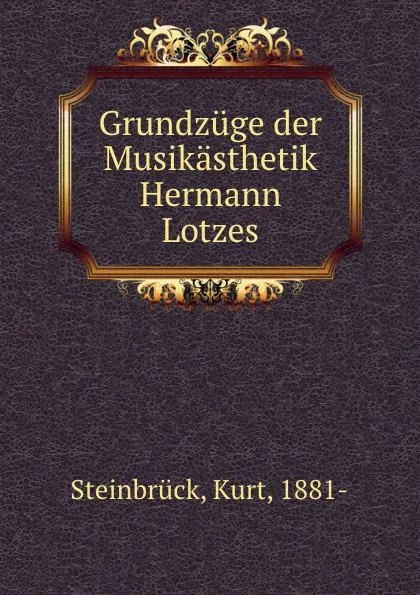 Обложка книги Grundzuge der Musikasthetik Hermann Lotzes, Kurt Steinbrück