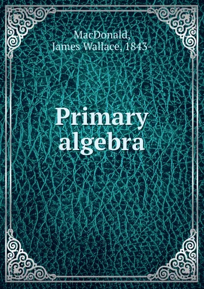 Обложка книги Primary algebra, James Wallace MacDonald