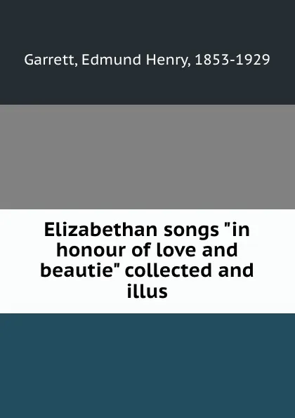 Обложка книги Elizabethan songs 