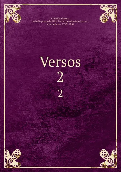 Обложка книги Versos. 2, Almeida Garrett