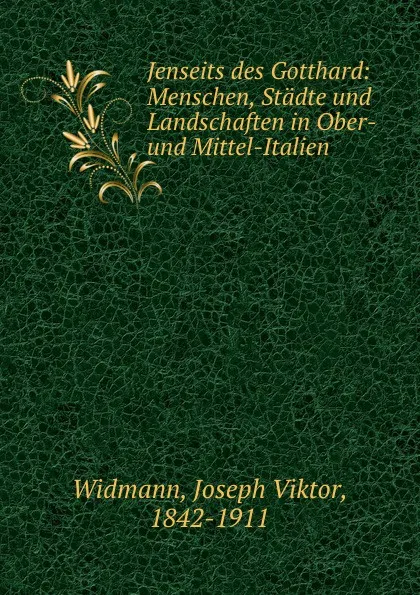 Обложка книги Jenseits des Gotthard: Menschen, Stadte und Landschaften in Ober- und Mittel-Italien, J.V. Widmann