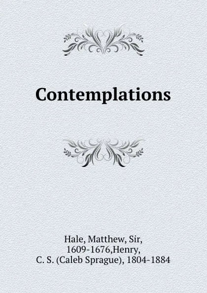 Обложка книги Contemplations, Matthew Hale