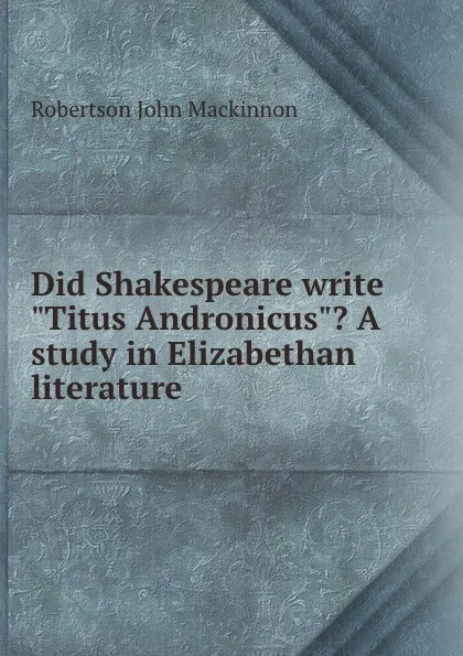 Обложка книги Did Shakespeare write 