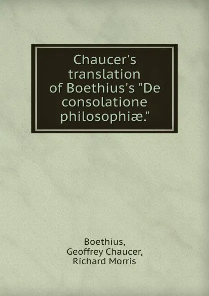 Обложка книги Chaucer.s translation of Boethius.s 