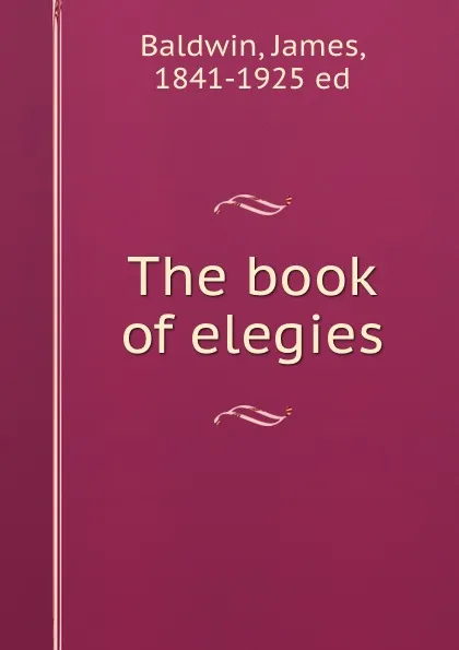 Обложка книги The book of elegies, James Baldwin