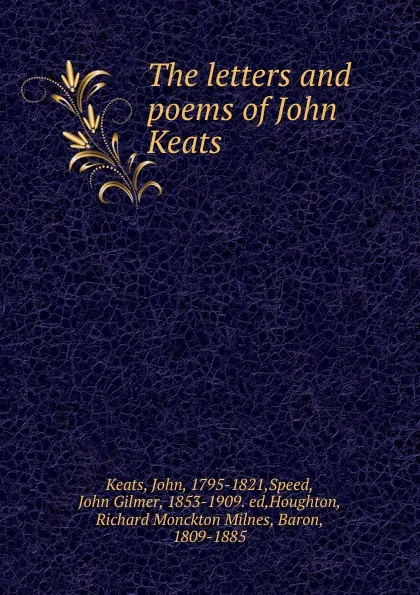 Обложка книги The letters and poems of John Keats, John Keats