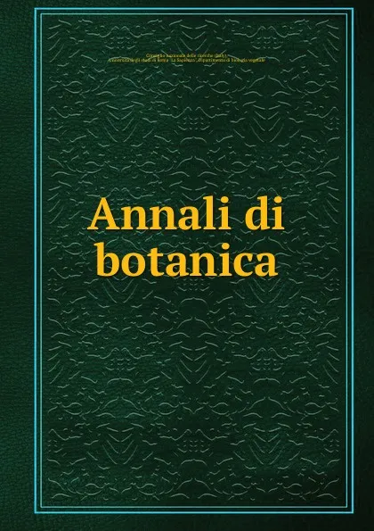 Обложка книги Annali di botanica, Italy