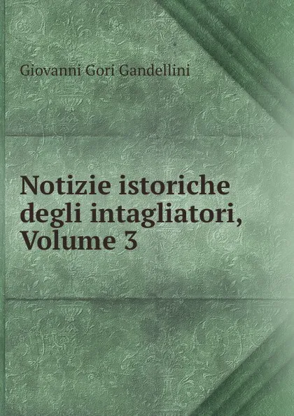 Обложка книги Notizie istoriche degli intagliatori, Volume 3, Giovanni Gori Gandellini