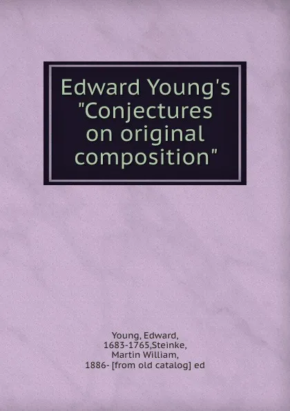 Обложка книги Edward Young.s 