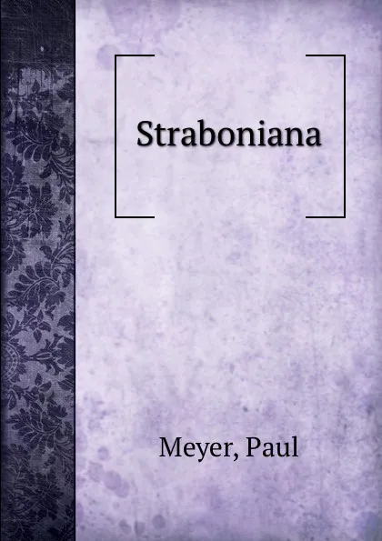 Обложка книги Straboniana, Paul Meyer