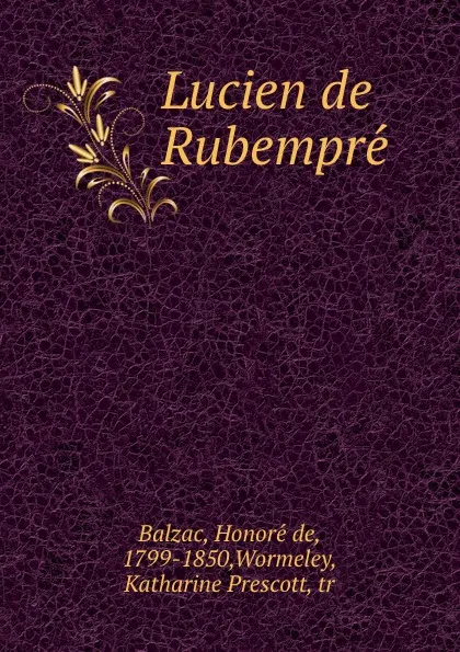 Обложка книги Lucien de Rubempre, Honoré de Balzac