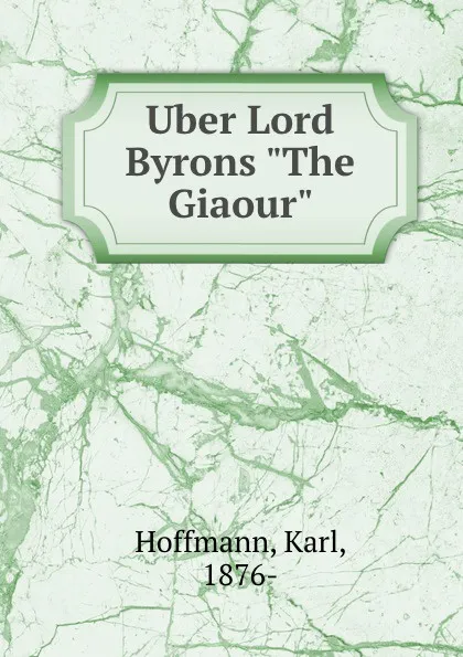 Обложка книги Uber Lord Byrons 