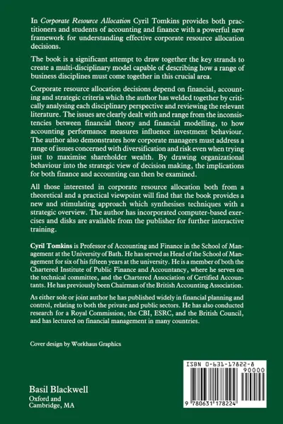 Обложка книги Corporate Resource Allocation. Financial, Strategic and Organizational Perspectives, Cyril Tomkins