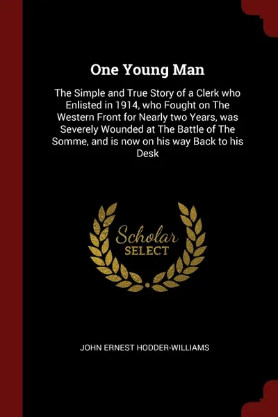 Обложка книги One Young Man. The Simple and True Story of a Clerk who Enlisted in 1914, who Fought on The Western Front for Nearly two Years, was Severely Wounded at The Battle of The Somme, and is now on his way Back to his Desk, John Ernest Hodder-Williams