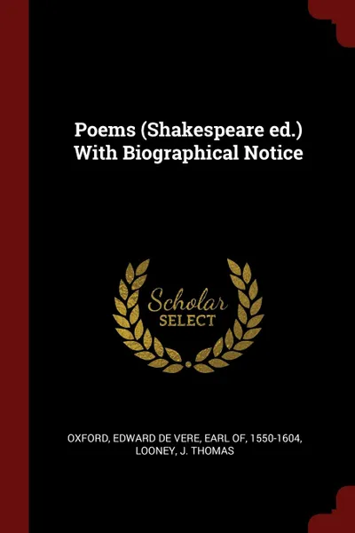 Обложка книги Poems (Shakespeare ed.) With Biographical Notice, J Thomas Looney