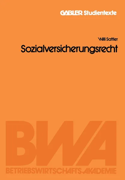 Обложка книги Sozialversicherungsrecht, Willi Sattler