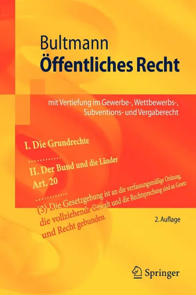 Обложка книги Offentliches Recht. mit Vertiefung im Gewerbe-, Wettbewerbs-, Subventions- und Vergaberecht, Peter Friedrich Bultmann