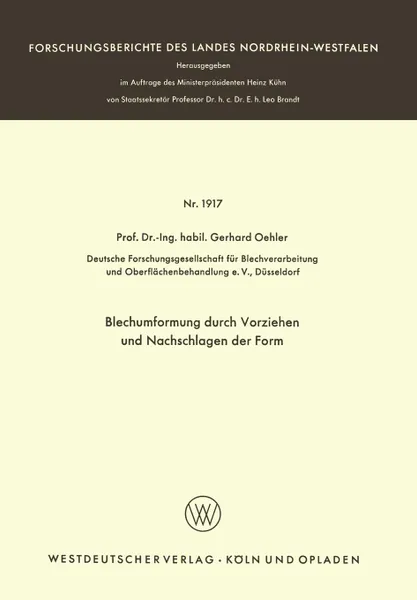 Обложка книги Blechumformung durch Vorziehen und Nachschlagen der Form, Gerhard Oehler