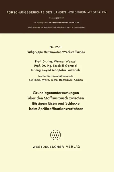 Обложка книги Grundlagenuntersuchungen uber den Stoffaustausch zwischen flussigem Eisen und Schlacke beim Spruhraffinationsverfahren, Werner Wenzel