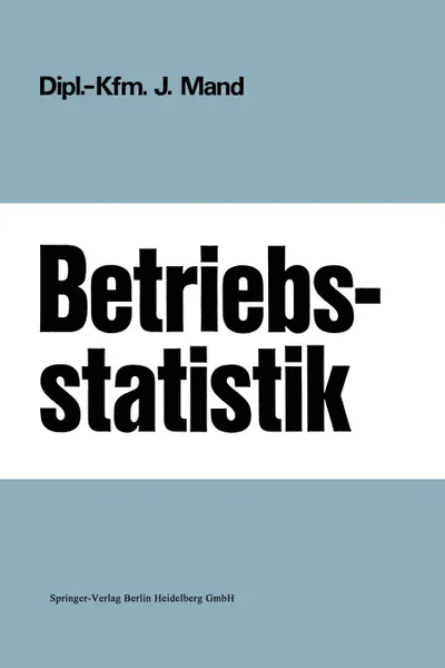 Обложка книги Betriebsstatistik, Josef Mand