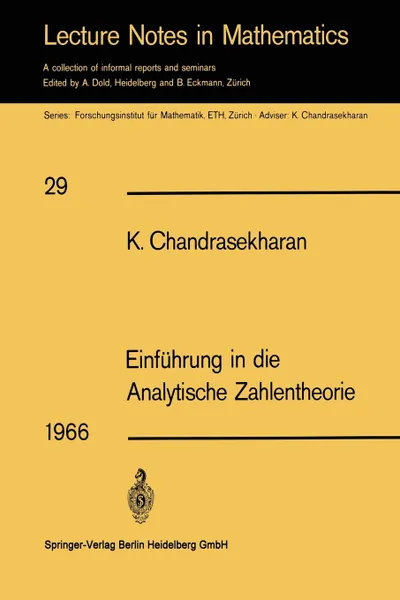 Обложка книги Einfuhrung in die Analytische Zahlentheorie, Komaravolu Chandrasekharan