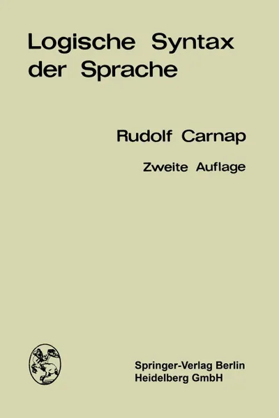 Обложка книги Logische Syntax der Sprache, Rudolf Carnap