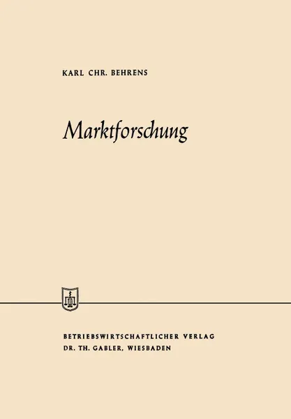 Обложка книги Marktforschung, Karl Christian Behrens