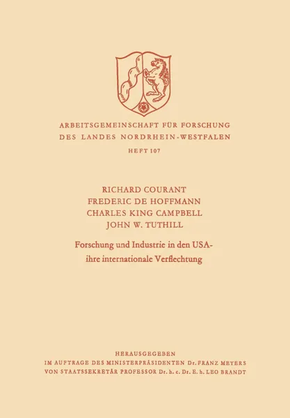 Обложка книги Forschung und Industrie in den USA - ihre internationale Verflechtung, Richard Courant