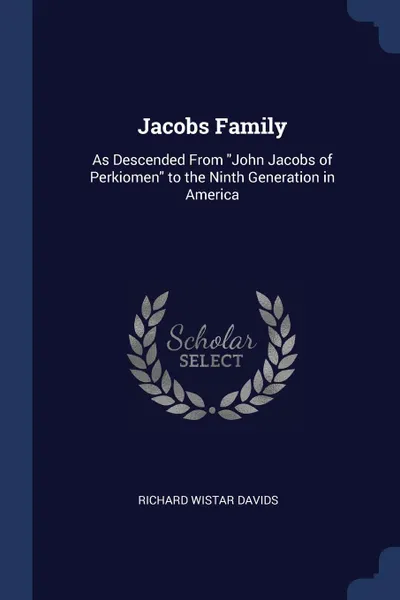 Обложка книги Jacobs Family. As Descended From 