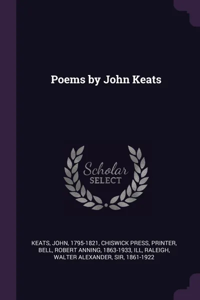 Обложка книги Poems by John Keats, John Keats, printer Chiswick Press, Robert Anning Bell