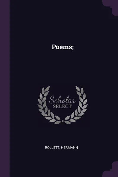 Обложка книги Poems;, Hermann Rollett