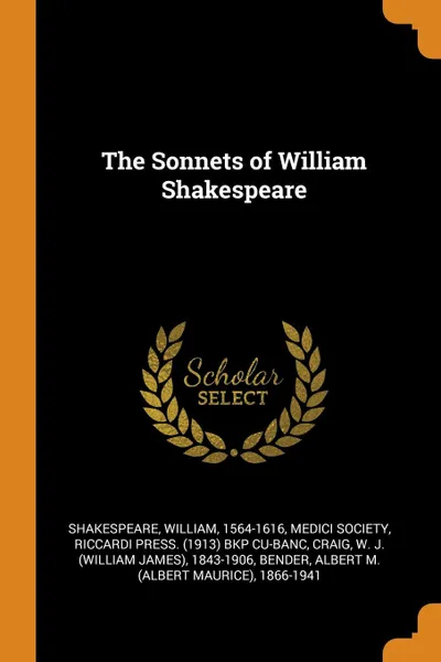 Обложка книги The Sonnets of William Shakespeare, William Shakespeare, Riccardi Press. bkp CU-BANC