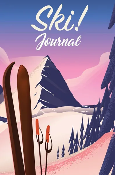 Обложка книги Ski Journal. 120-page Blank, Lined Writing Journal for Skiers- Makes a Great Gift for Anyone Into Skiing (5.25 x 8 Inches / Pink), Journal Jungle Publishing