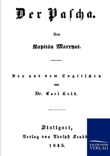 Обложка книги Der Pascha, Frederick Marryat