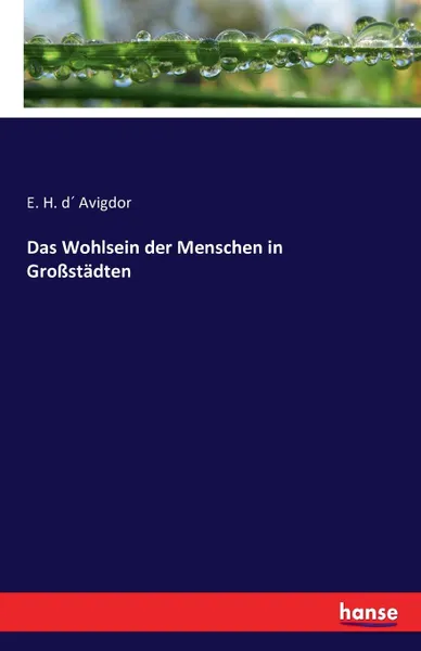 Обложка книги Das Wohlsein der Menschen in Grossstadten, E. H. d´ Avigdor