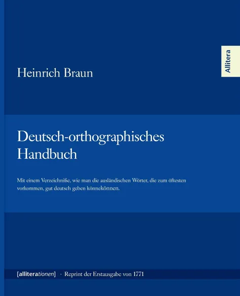 Обложка книги Deutsch-orthographisches Handbuch, Heinrich Braun