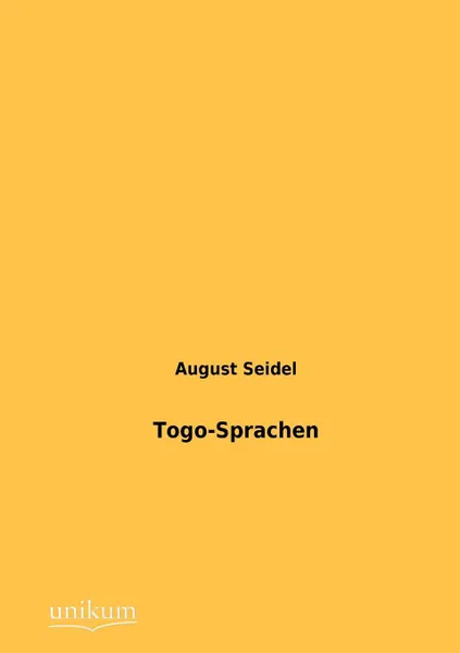 Обложка книги Togo-Sprachen, August Seidel