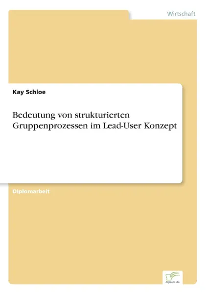 Обложка книги Bedeutung von strukturierten Gruppenprozessen im Lead-User Konzept, Kay Schloe