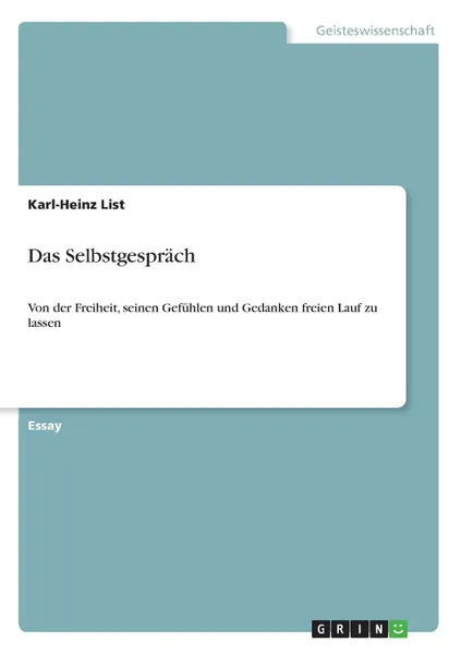 Обложка книги Das Selbstgesprach, Karl-Heinz List