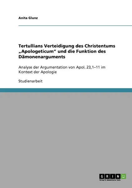 Обложка книги Tertullians Verteidigung des Christentums .Apologeticum