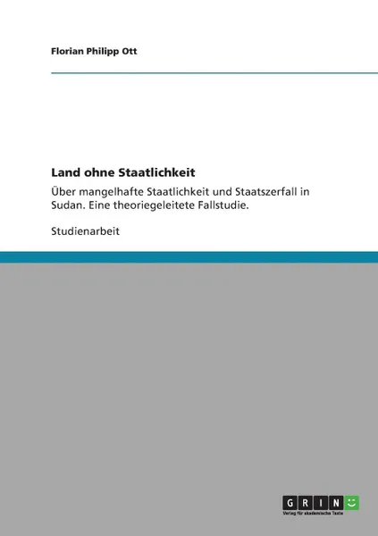 Обложка книги Land ohne Staatlichkeit, Florian Philipp Ott