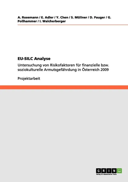 Обложка книги EU-SILC Analyse, A. Rosemann, E. Adler, Y. Chen