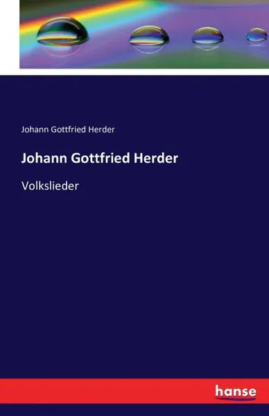 Обложка книги Johann Gottfried Herder, Johann Gottfried Herder