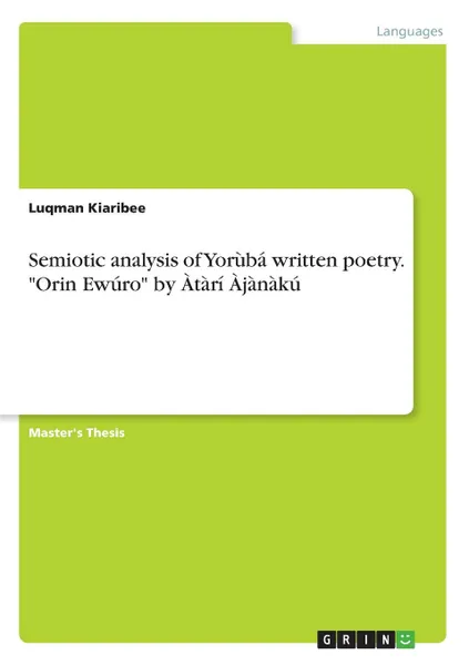 Обложка книги Semiotic analysis of Yoruba written poetry. 