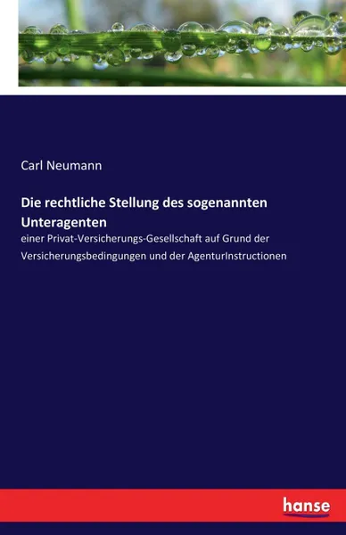 Обложка книги Die rechtliche Stellung des sogenannten Unteragenten, Carl Neumann