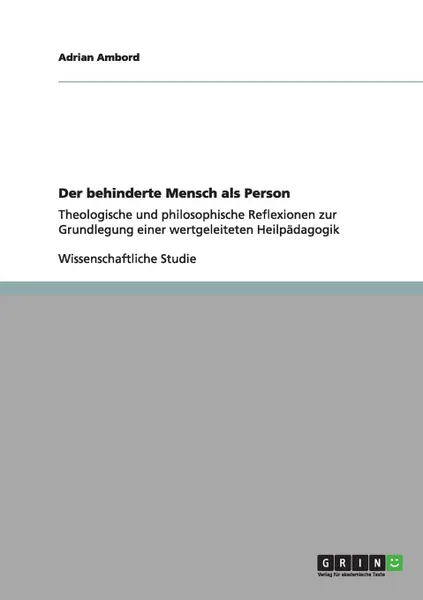 Обложка книги Der behinderte Mensch als Person, Adrian Ambord